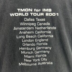 Vintage HANES COMFORT Men's 2XL TMON for IMS WORLD TOURC 2001 T-Shirt Black‎